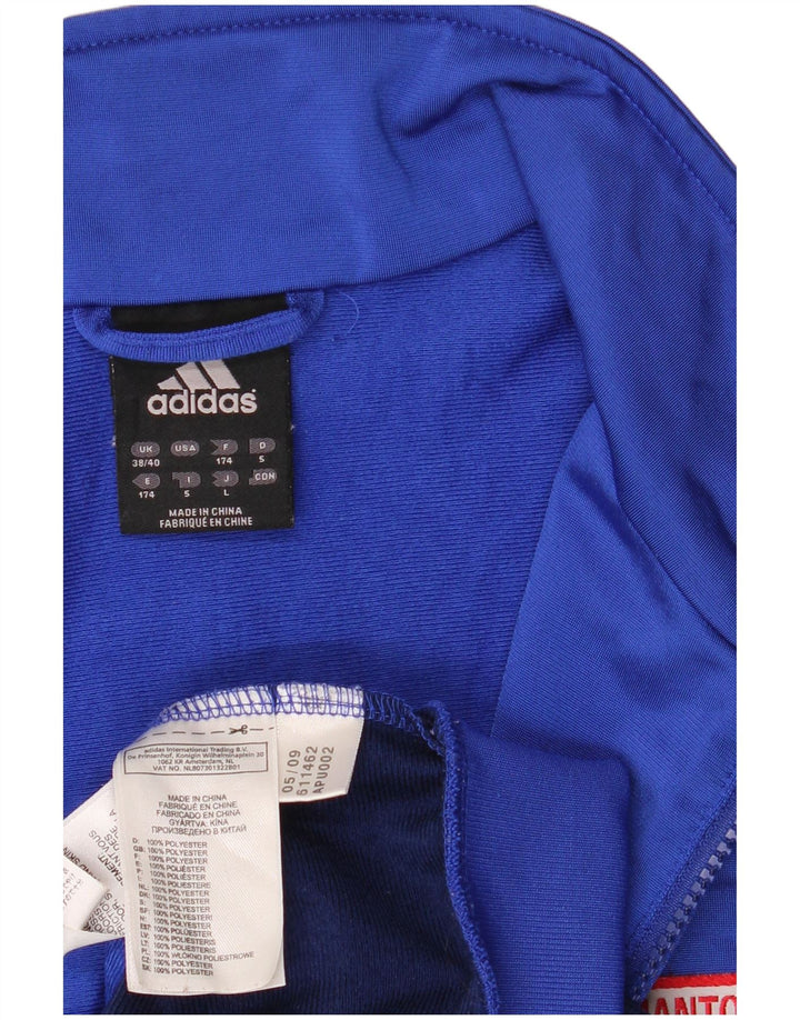 ADIDAS Chaqueta superior de chándal con gráfico para hombre Reino Unido 38/40 Bloque de color azul medio