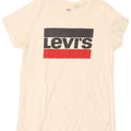 Levi's Camiseta gráfica para mujer Top UK 12 Medium White