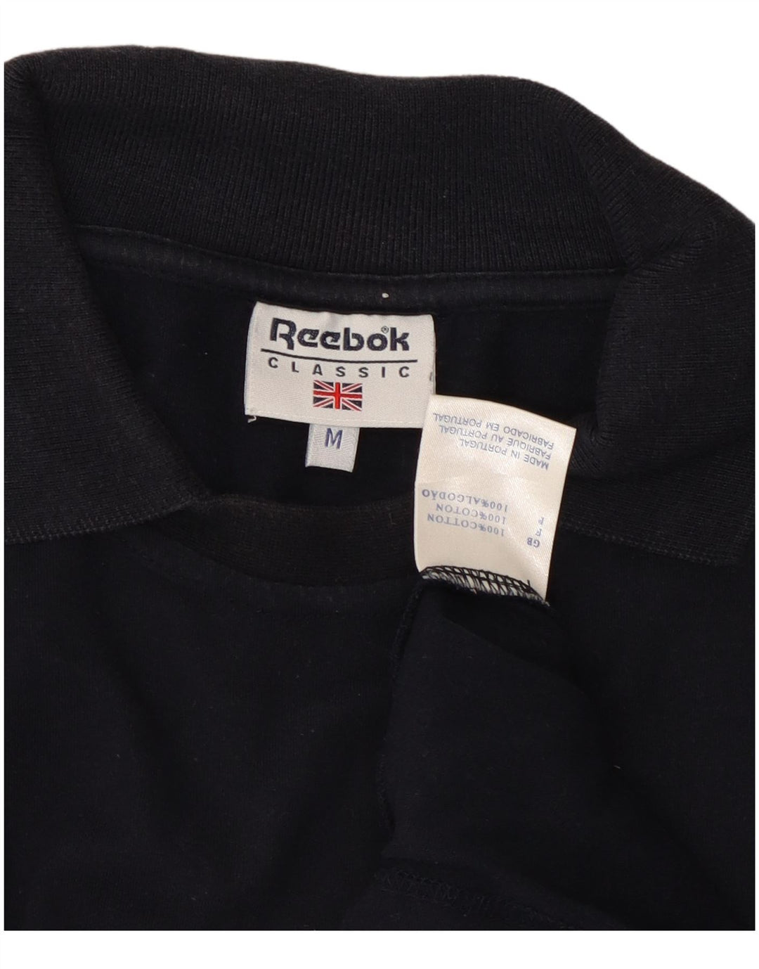 REEBOK Polo de corte clásico para hombre de algodón azul marino mediano