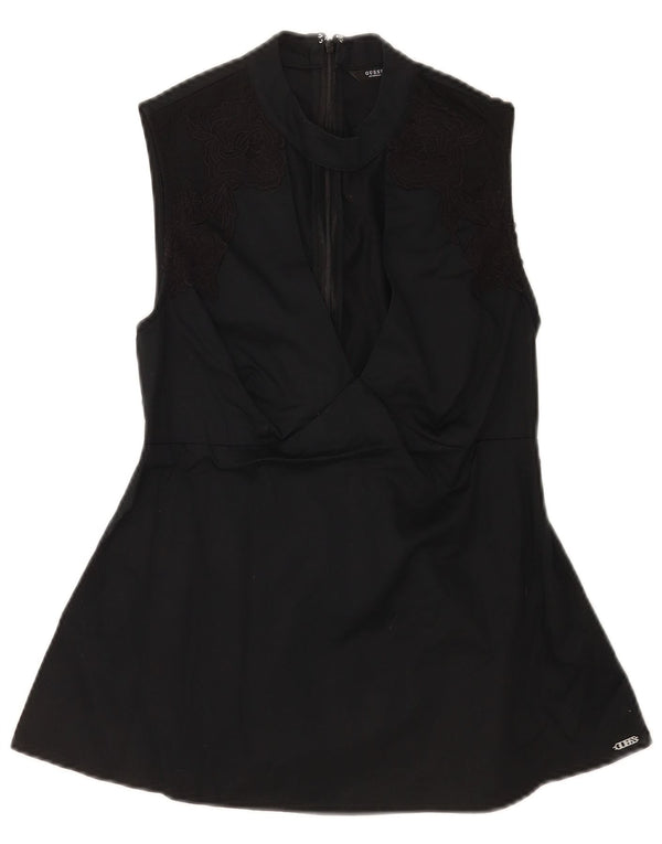 Guess Blusa sin mangas para mujer UK 6 XS Negro