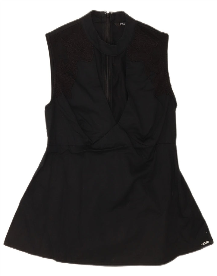 Guess Blusa sin mangas para mujer UK 6 XS Negro