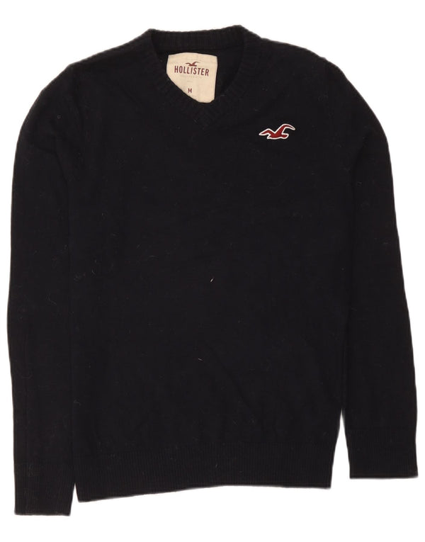 Hollister Hombre V-neck Jumper Sweater Medio Azul Marino Algodón