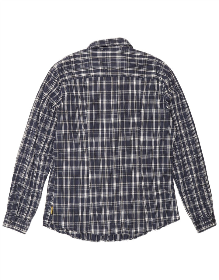 Camisa Armani Jeans Hombre Grande Azul Cuadros Algodón