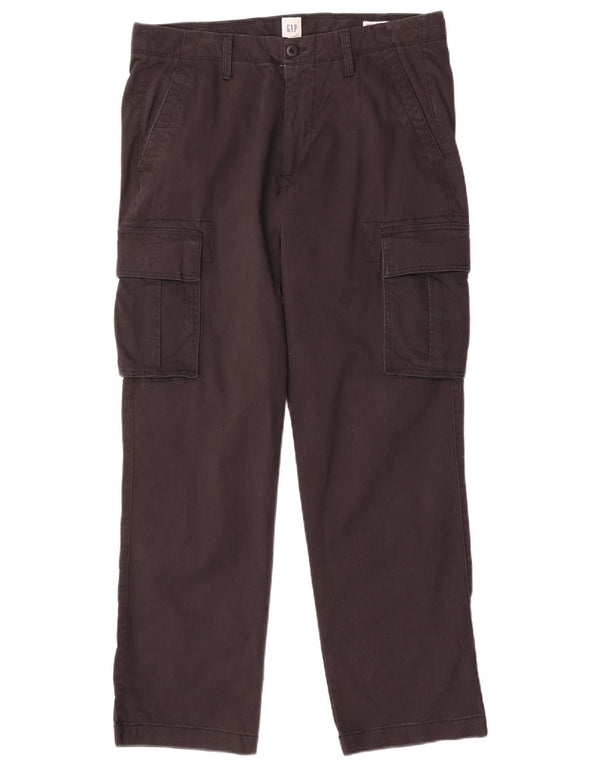 Pantalones cargo rectos para hombre Gap W32 L30 Algodón negro