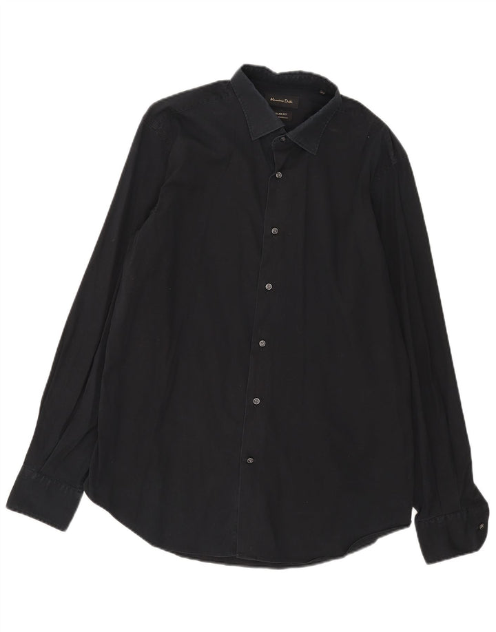 Massimo Dutti Camisa Slim Fit Hombre XL Negro
