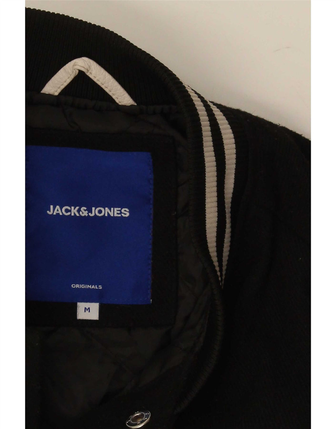 Jack & Jones Mens Graphic Varsity Jacket UK 38 Medium Negro Colorblock