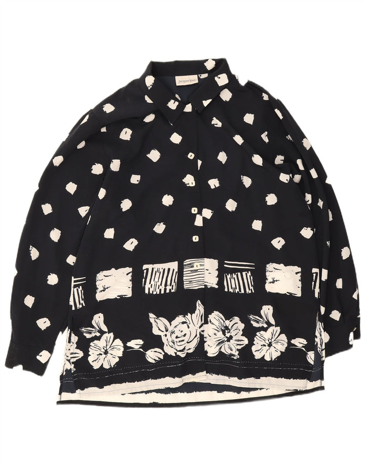 Jaques Vert Blusa camisera extragrande para mujer UK 46 Grande Azul marino Floral