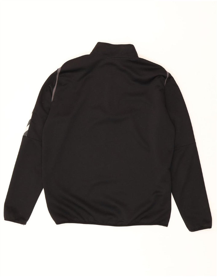 HUMMEL Mens Graphic Zip Neck Pullover Tracksuit Top Medium Black Polyester Vintage Hummel and Second-Hand Hummel from Messina Hembry 