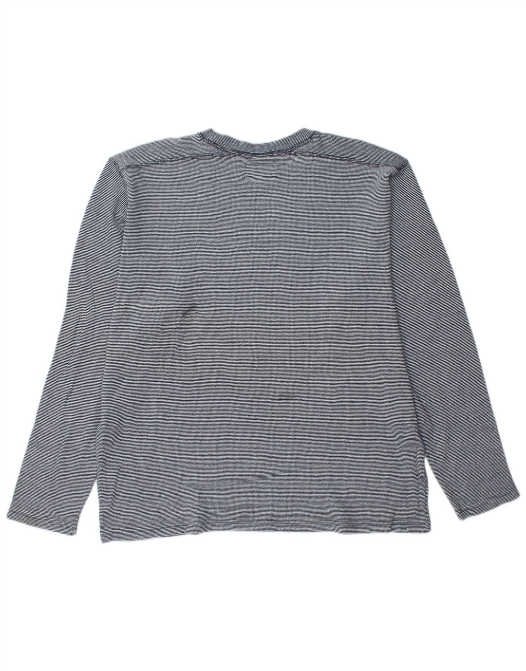 BONOBOS Camiseta para hombre de manga larga XL de algodón a rayas azules