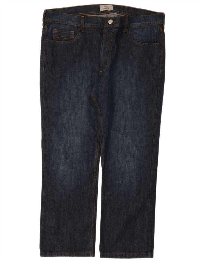 MARKS & SPENCER Vaqueros rectos de corte regular para hombre W38 L27 Azul marino