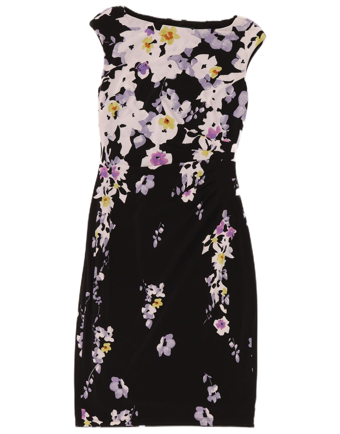 Ralph Lauren Vestido tubo para mujer US 4 Pequeño Poliéster floral negro