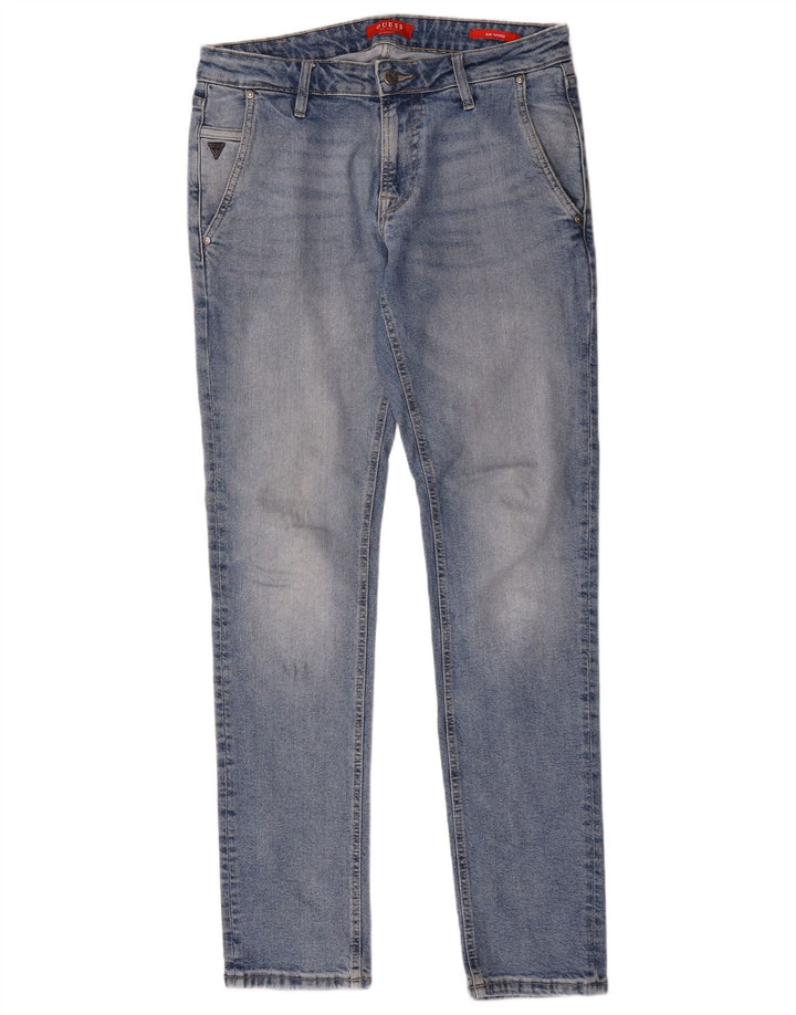 Vaqueros Guess Mujer Slim Tapered W32 L34 Poliéster Azul