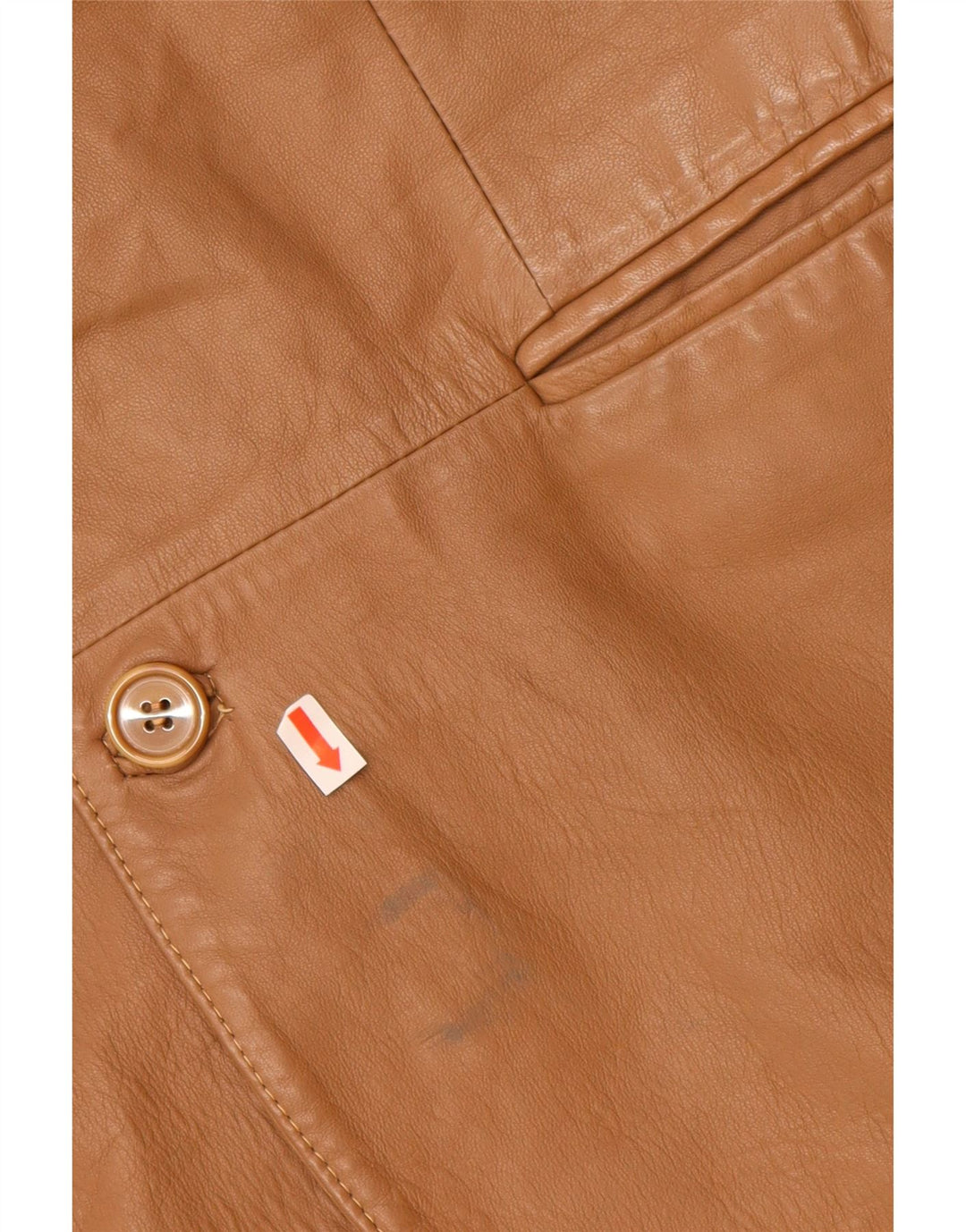 VINTAGE Chaqueta Blazer de Cuero de 2 Botones para Hombre IT 48 Cuero Beige Medio