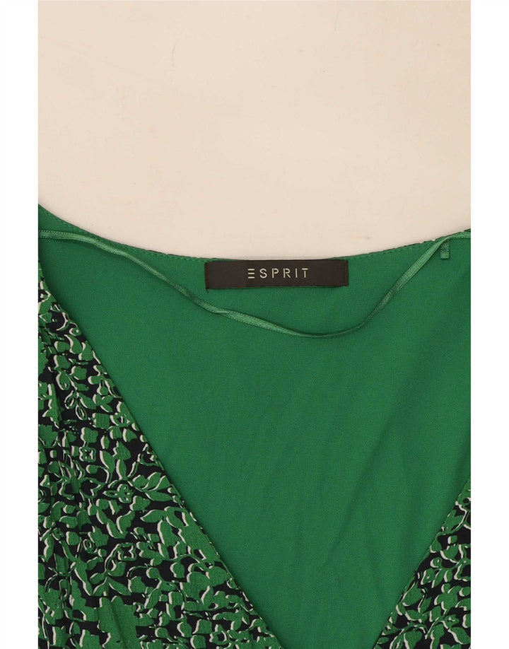 Esprit Vestido tubo sin mangas con estampado abstracto para mujer UK 40 Small Green