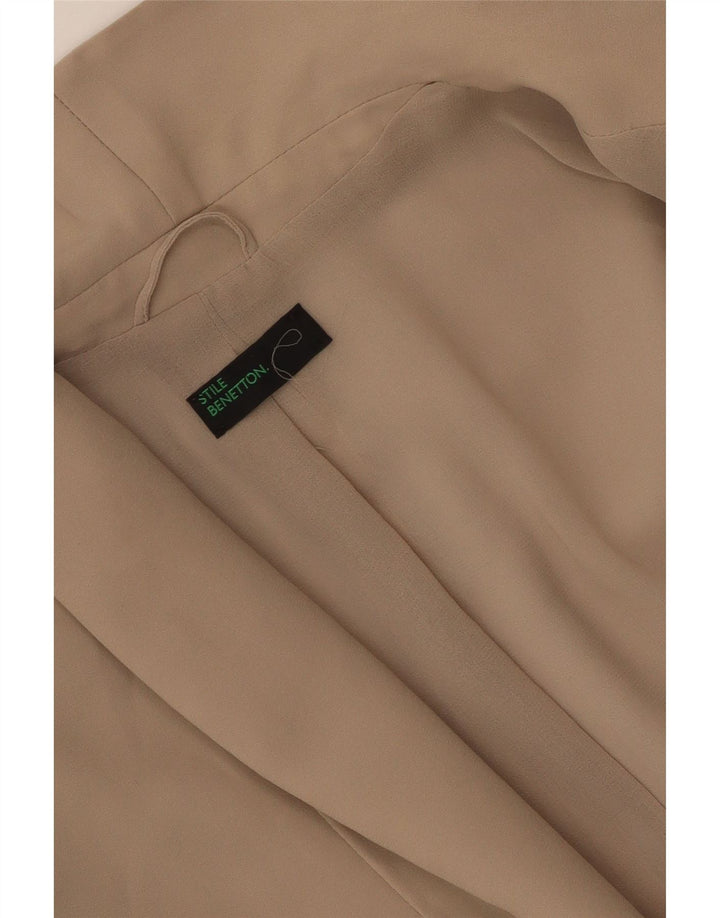 Benetton Chaqueta Americana De 1 Botón Para Mujer UK 42 Beige Mediano