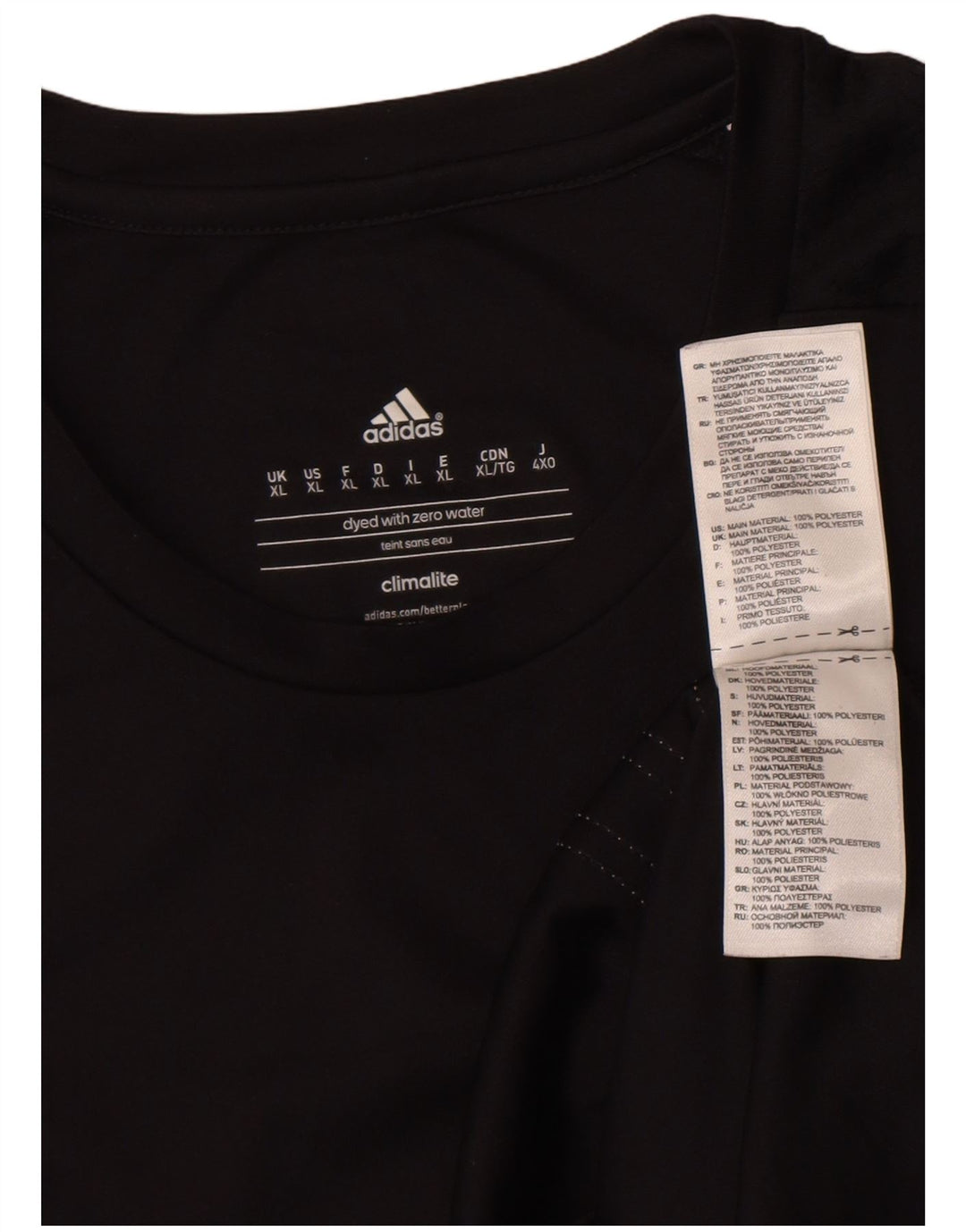 Adidas Hombre Climalite Camiseta Top XL Negro Poliéster