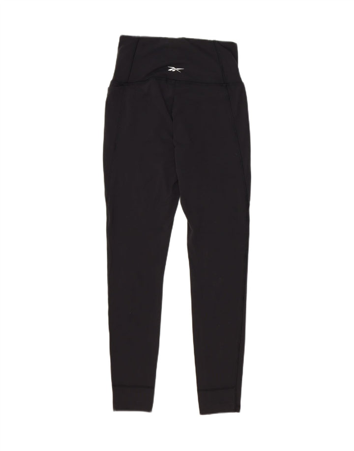 REEBOK Womens Leggings UK 8/10 Small Black Nylon Vintage Reebok and Second-Hand Reebok from Messina Hembry 