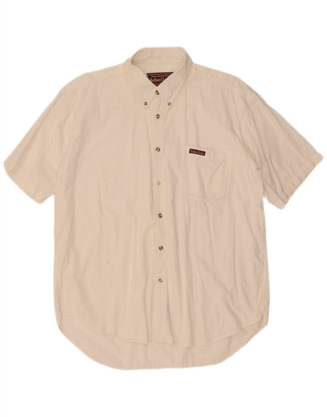 Marlboro Classics Camisa Manga Corta Hombre XL Blanco Algodón