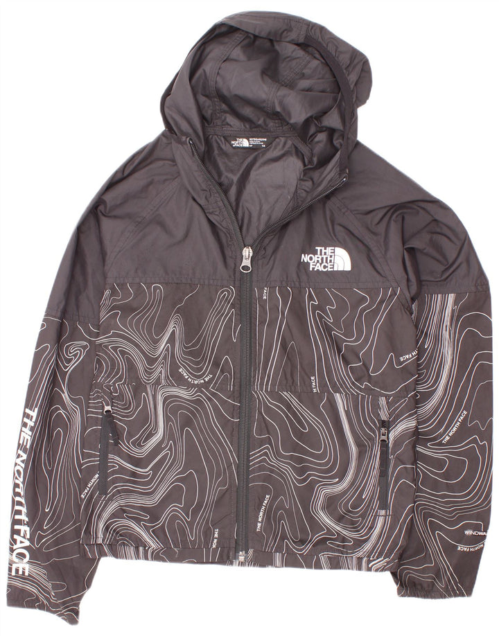 The North Face Chaqueta impermeable con capucha para niños de 7 a 8 años, talla pequeña, color negro