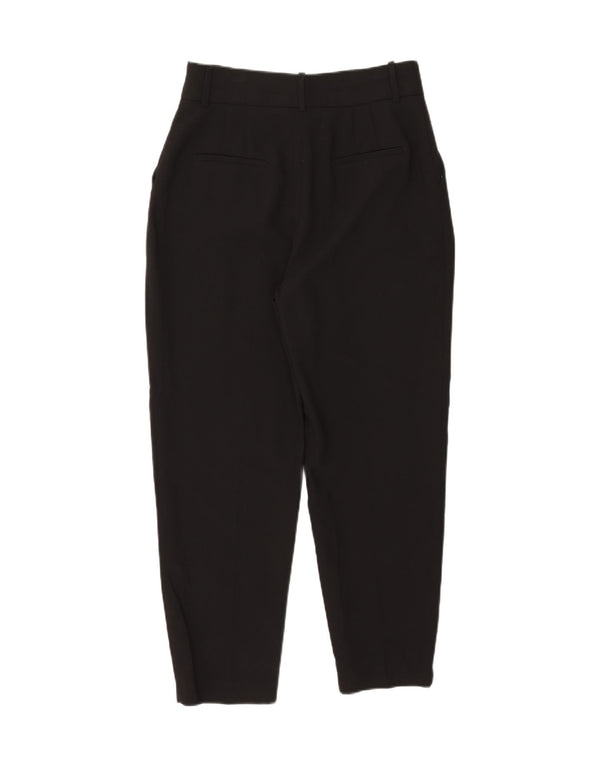Zara Mujer Pantalón Chino Cónico Grande W30 L27 Poliéster Negro