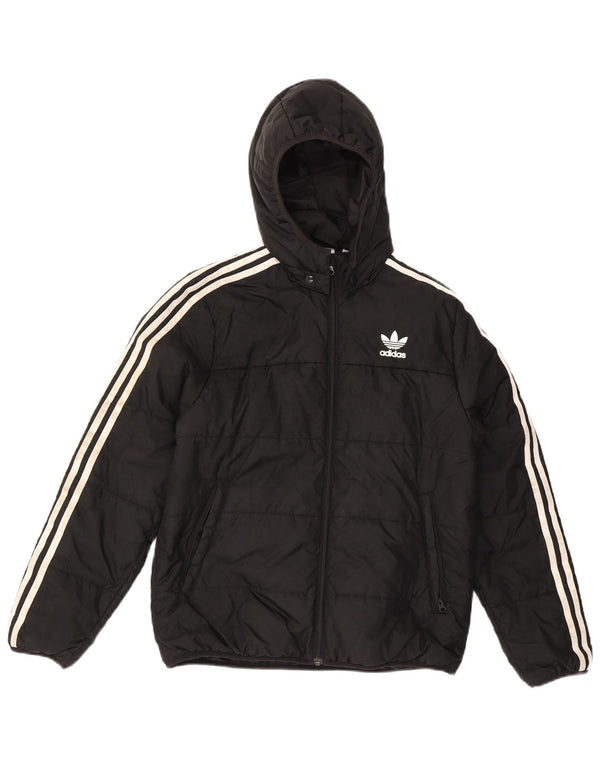 Adidas Chaqueta acolchada con capucha para niño 13-14 años Negro Poliéster