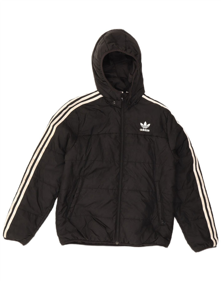 Adidas Chaqueta acolchada con capucha para niño 13-14 años Negro Poliéster