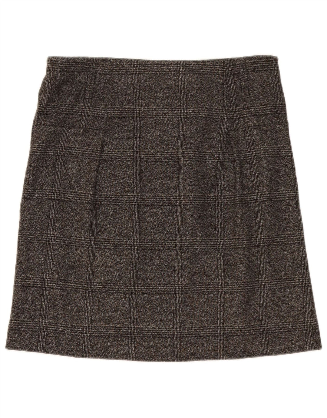 Zara Mujer Falda Recta Mediana W28 Gris Cuadros Poliéster