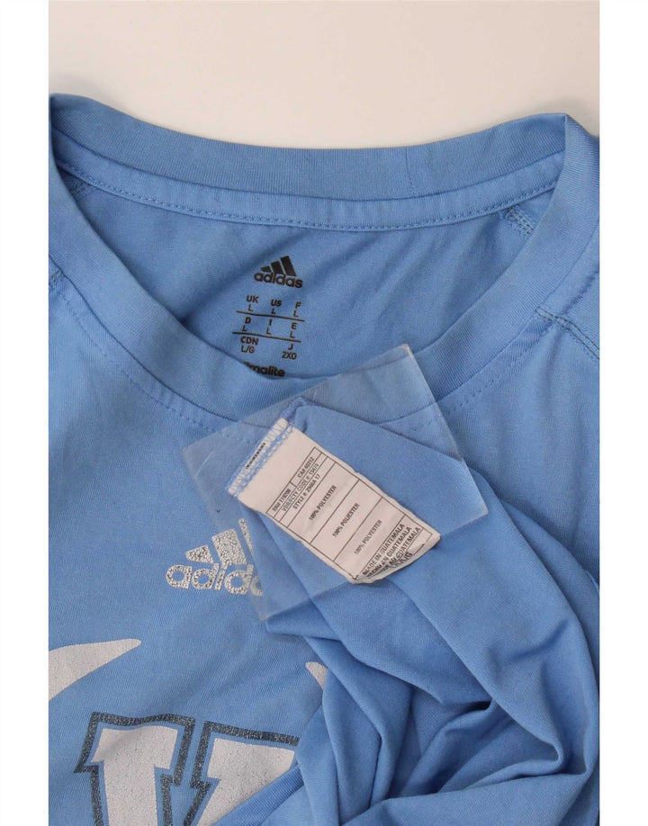 Adidas Hombres Villanova Graphic Top Manga Larga Poliéster Azul Grande