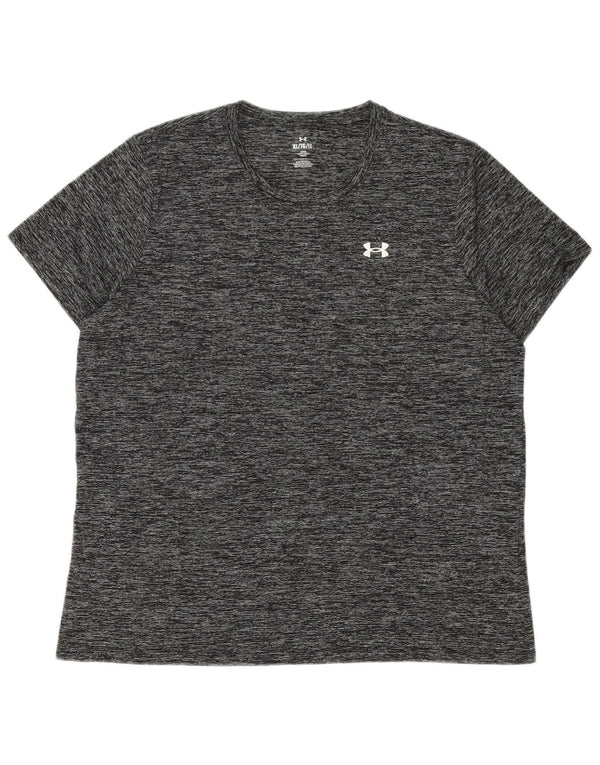 Camiseta Under Armour Hombre Top XL Poliéster moteado gris