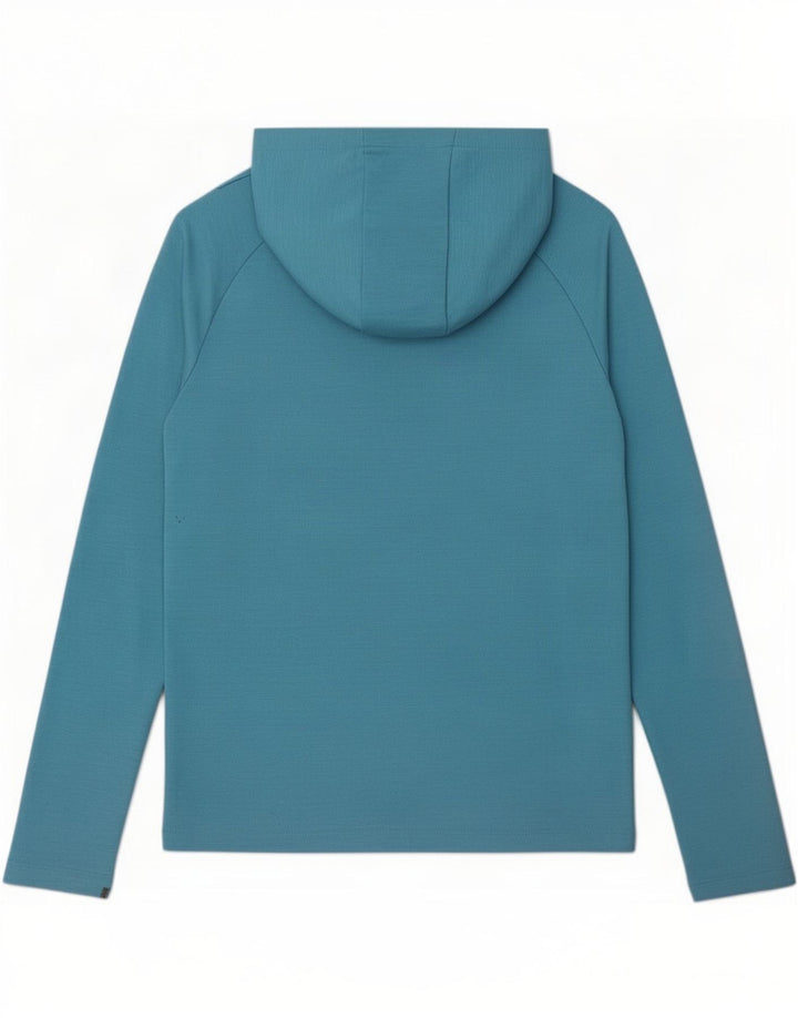 Nike Camiseta con capucha Dri Fit para niños, manga larga, 12-13 años, grande, poliéster azul