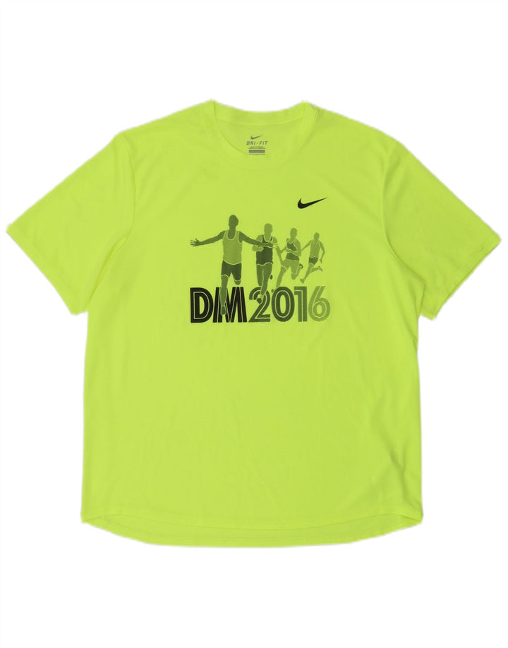 Nike Dri Fit Graphic Camiseta para hombre, talla grande, poliéster verde