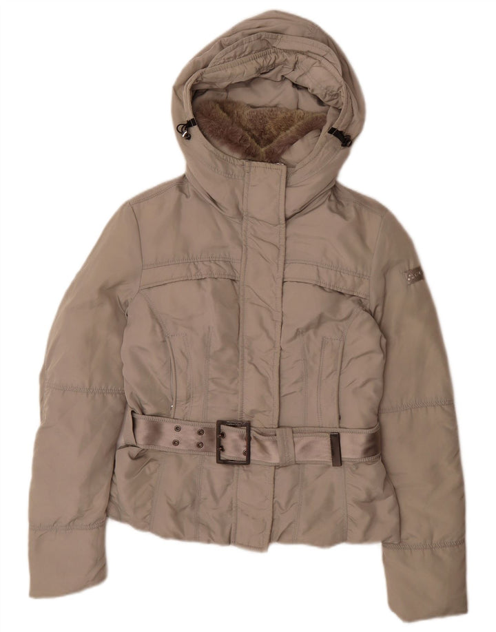 PEUTEREY Chaqueta acolchada con capucha para mujer IT 40 Small Gris Poliamida