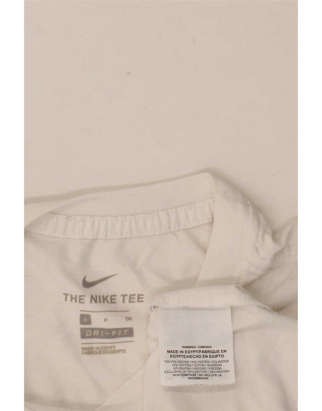 Nike Dri Fit Graphic Camiseta para hombre, talla pequeña, poliéster blanco