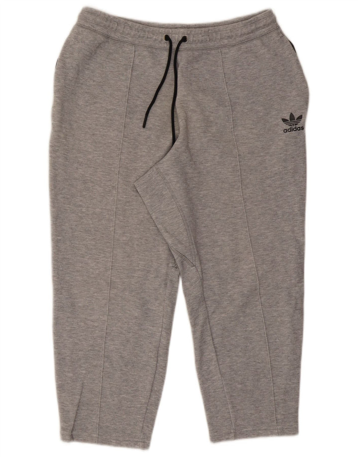 Adidas Hombre Capri Pantalones De Chándal De Algodón Moteado Gris Medio