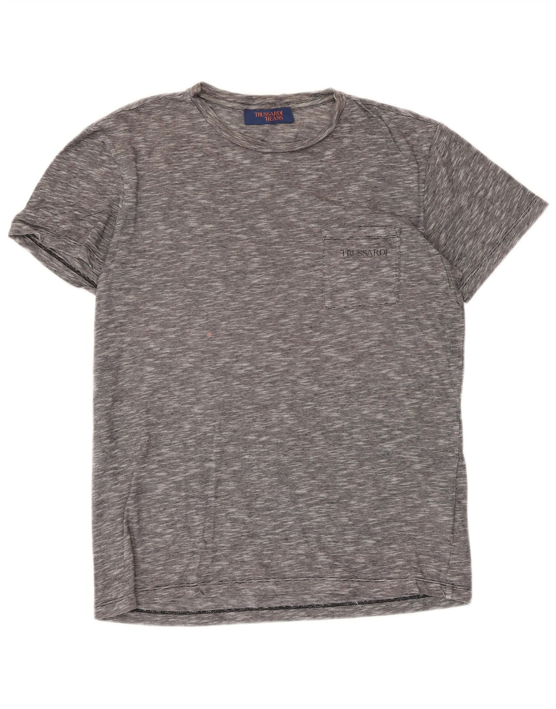 TRUSSARDI Camiseta de hombre pequeña de algodón moteado gris