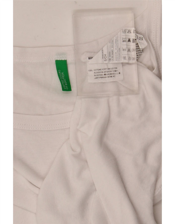 Benetton Top Camisola Mujer ES 40 Pequeño Algodón Blanco