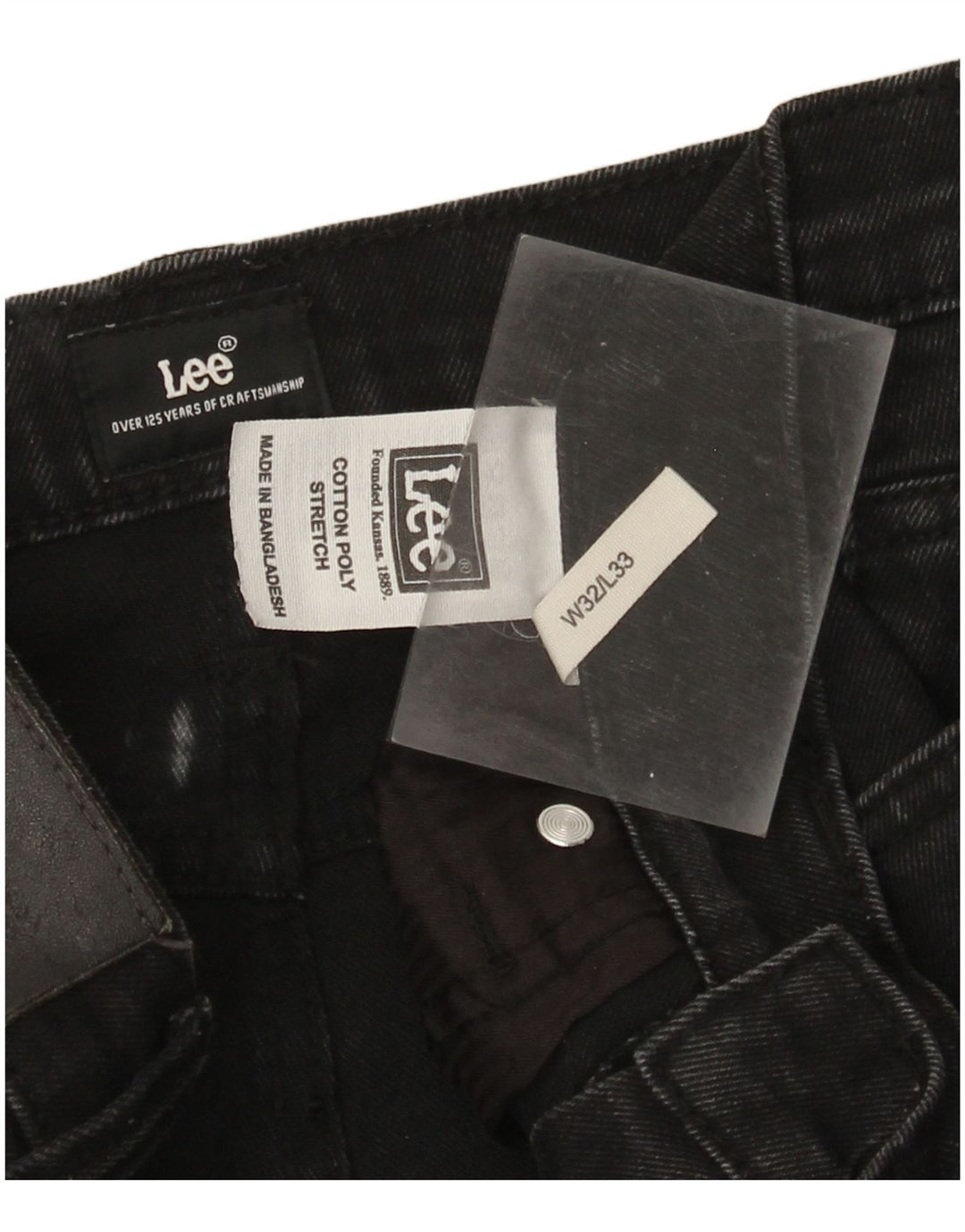 Vaqueros ajustados para hombre Lee W32 L33 Algodón negro