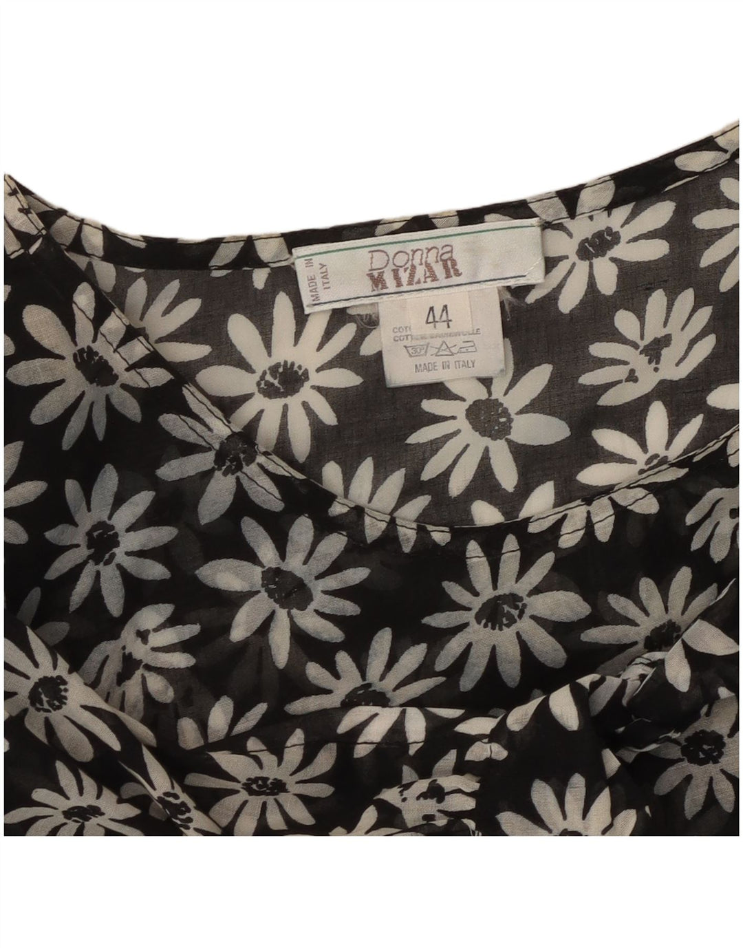 DONNA MIZAR Vestido largo para mujer IT 44 Algodón floral negro mediano