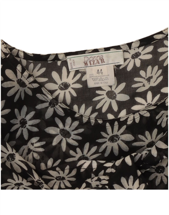 DONNA MIZAR Vestido largo para mujer IT 44 Algodón floral negro mediano