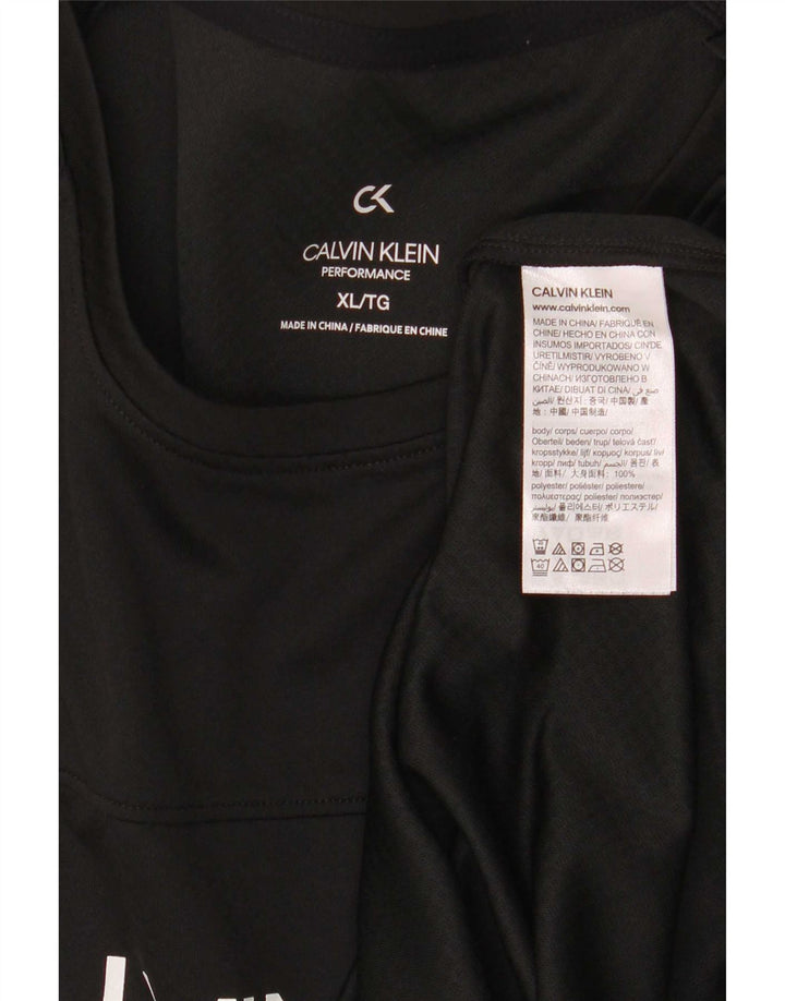 Calvin Klein Camiseta gráfica de rendimiento para hombre Top XL Poliéster negro