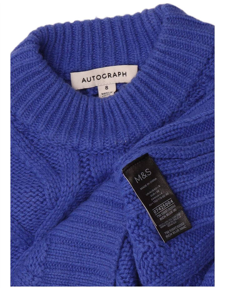 Marks & Spencer Suéter con cuello alto y autógrafo para mujer UK 8 Small Blue