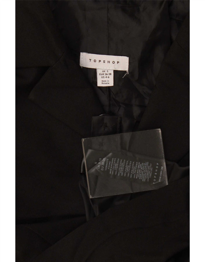 Topshop Chaqueta tipo blazer extragrande con 3 botones para mujer UK 10 Small Poliéster negro