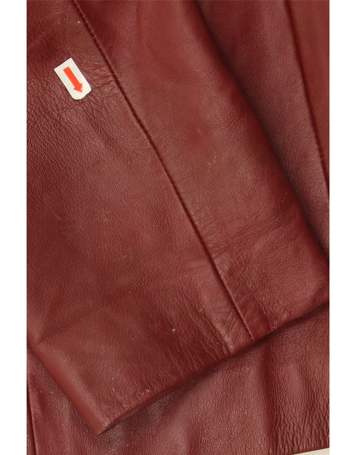 Conbipel Chaqueta Blazer de Cuero con 3 Botones para Mujer IT 46 Grande Cuero Burdeos