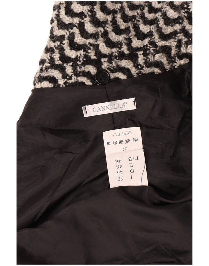 Abrigo vintage para mujer IT 50 XL Acetato geométrico negro