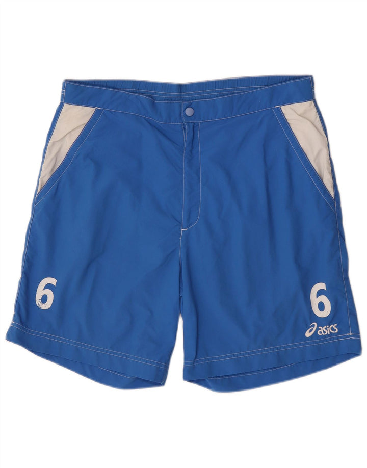 Asics Hombre Graphic Chino Shorts XL W36 Azul Colorblock Poliamida