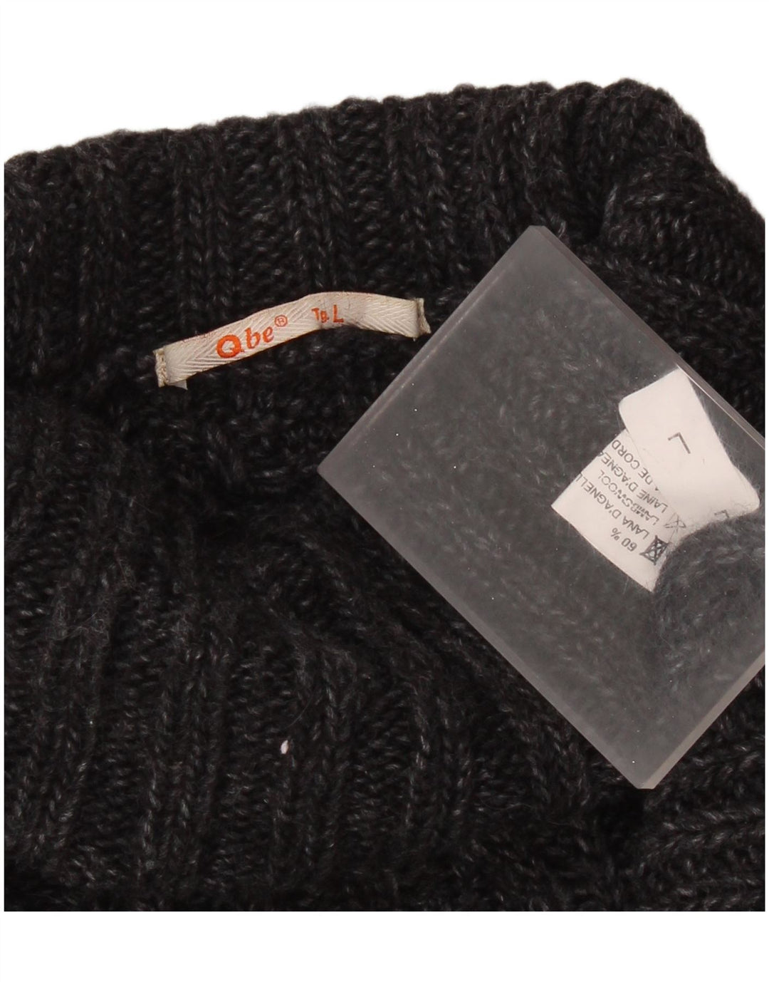 Vintage hombres rollo cuello jersey suéter grande gris lana de cordero