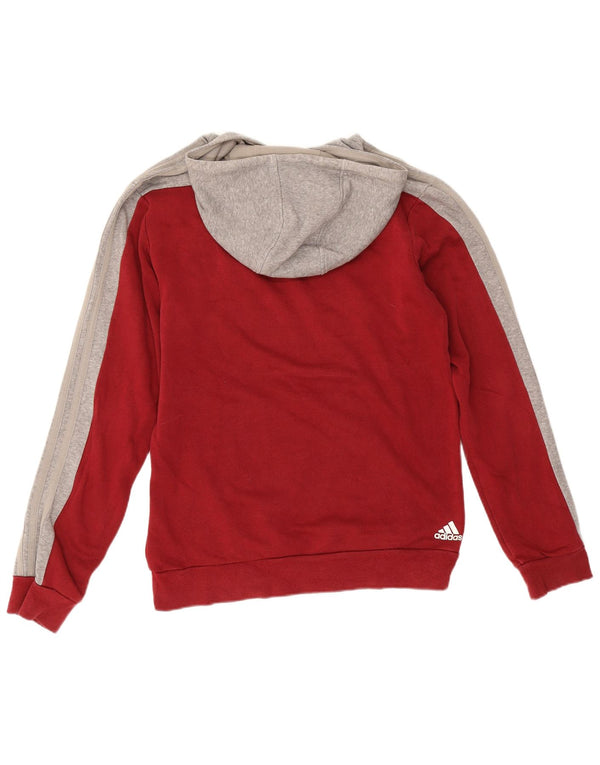 Adidas Hombre Sudadera Con Capucha Gráfica Jersey De Algodón Color Block Rojo Medio