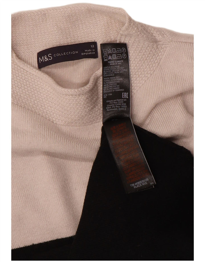 Marks & Spencer Jersey con cuello alto para mujer, talla 40, talla M, color negro