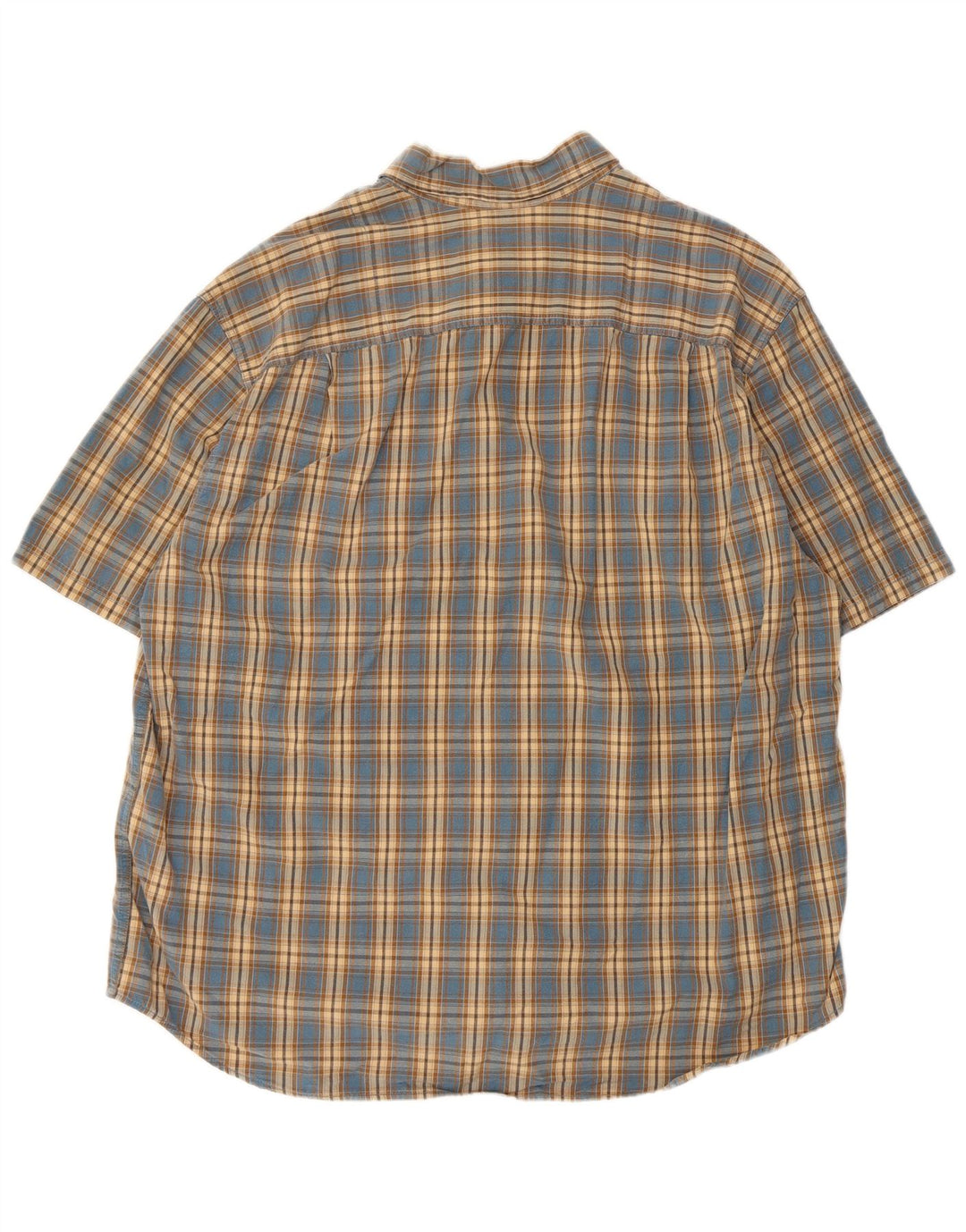 EDDIE BAUER Camisa de manga corta para hombre XL Algodón a cuadros azul