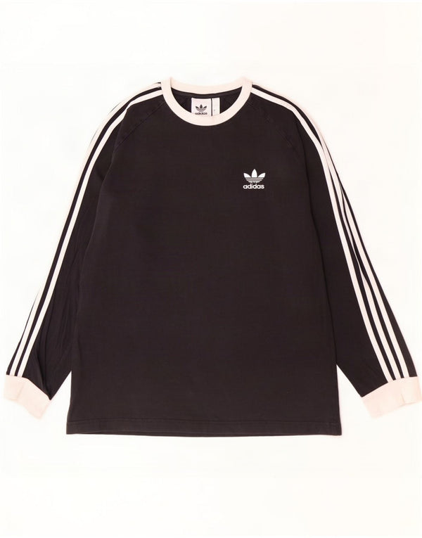 Adidas Hombre Top Manga Larga Grande Algodón Negro